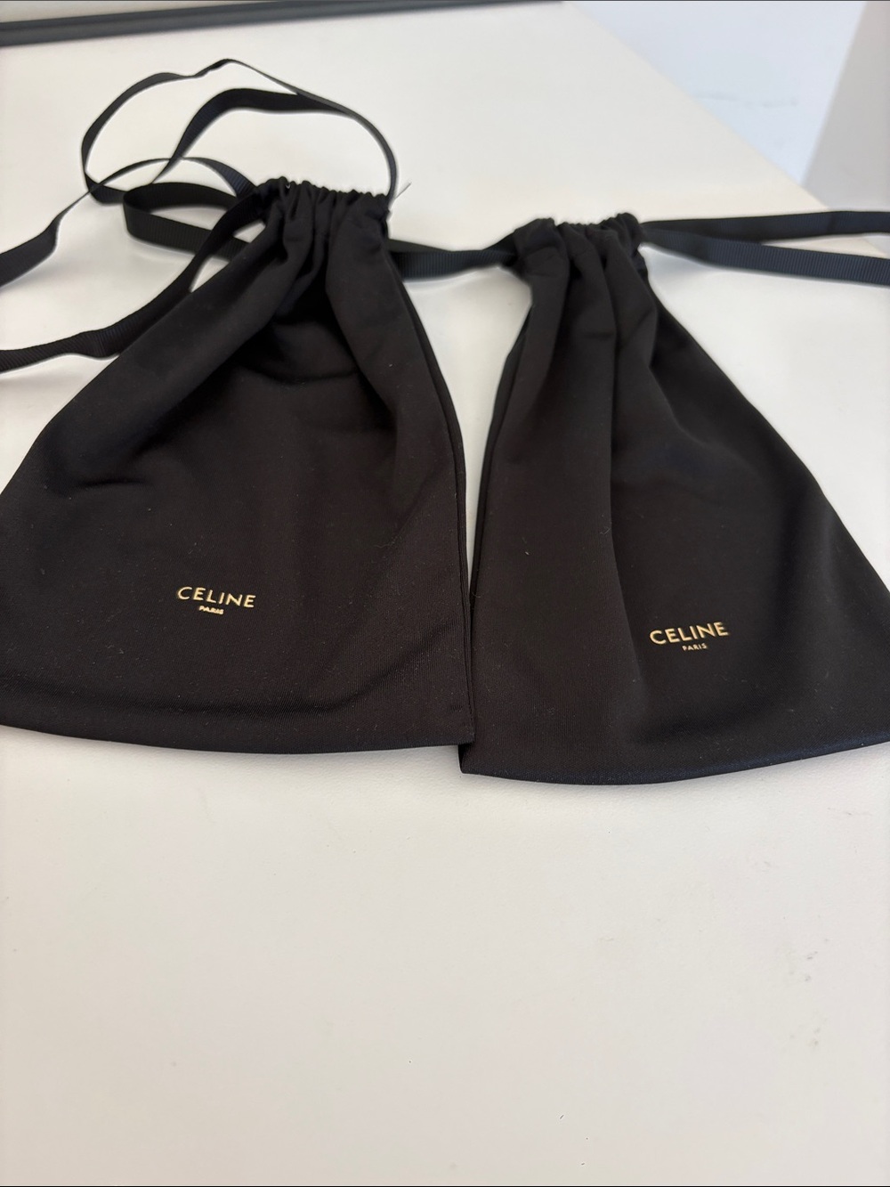 Celine eye glass bags price is for both with Gold Logo (Pair)